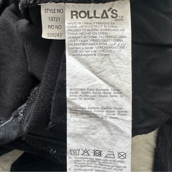 Rolla’s Jeans Dusters Bootcut High-Rise Slim Bootcut Washed Black Denim 25 - Picture 8 of 13